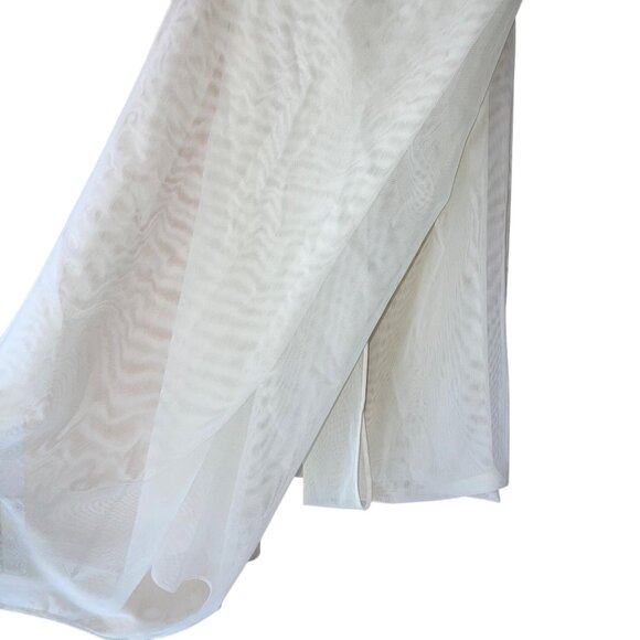 Tadashi Vintage Women Scarf One Size White Mesh Knit Casual - Picture 2 of 7